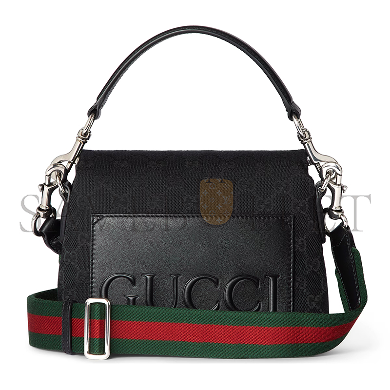 GUCCI SMALL GG CROSSBODY BAG WITH WEB 821617 (19*15*7cm)